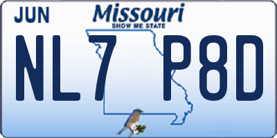 MO license plate NL7P8D