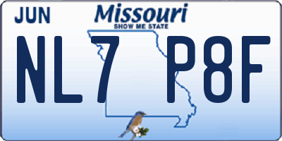 MO license plate NL7P8F