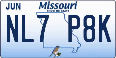 MO license plate NL7P8K