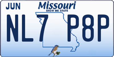 MO license plate NL7P8P