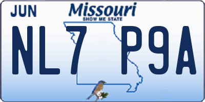 MO license plate NL7P9A
