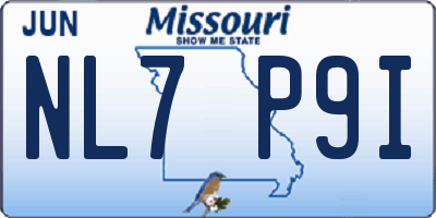 MO license plate NL7P9I