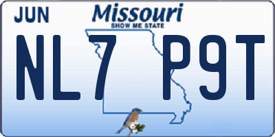 MO license plate NL7P9T