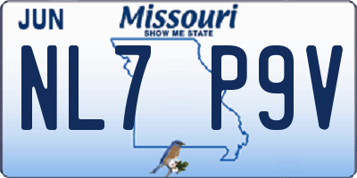 MO license plate NL7P9V