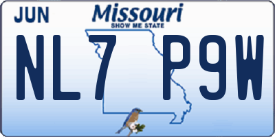 MO license plate NL7P9W