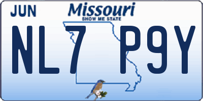 MO license plate NL7P9Y