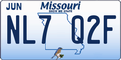 MO license plate NL7Q2F