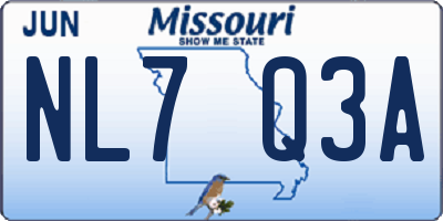 MO license plate NL7Q3A