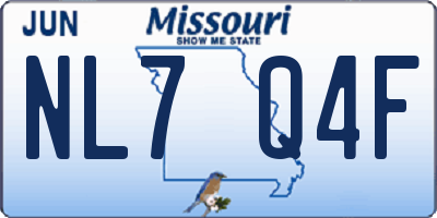 MO license plate NL7Q4F