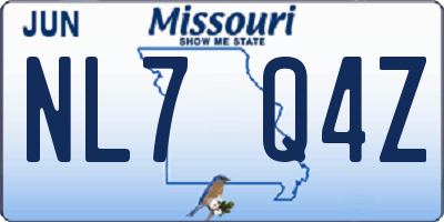 MO license plate NL7Q4Z