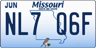 MO license plate NL7Q6F
