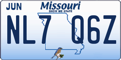 MO license plate NL7Q6Z