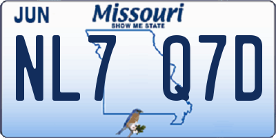 MO license plate NL7Q7D