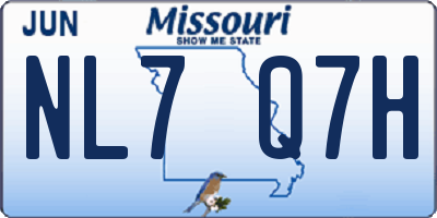 MO license plate NL7Q7H