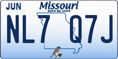 MO license plate NL7Q7J