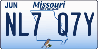 MO license plate NL7Q7Y