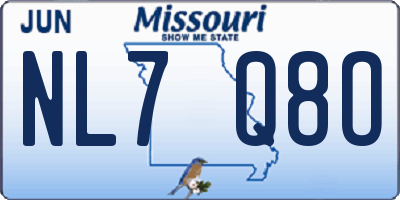 MO license plate NL7Q8O