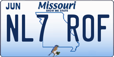 MO license plate NL7R0F
