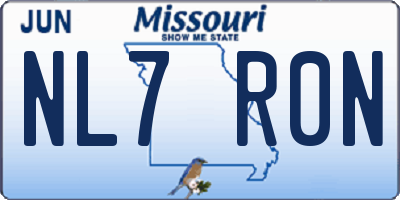 MO license plate NL7R0N