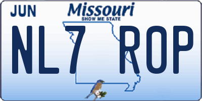 MO license plate NL7R0P