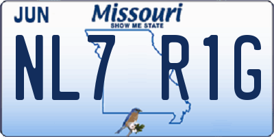 MO license plate NL7R1G