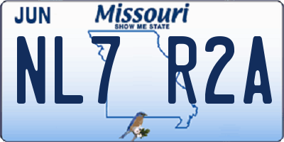 MO license plate NL7R2A