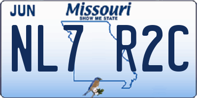 MO license plate NL7R2C