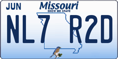 MO license plate NL7R2D
