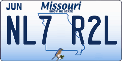 MO license plate NL7R2L