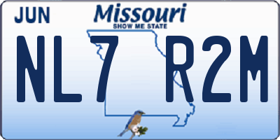 MO license plate NL7R2M