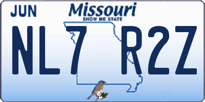 MO license plate NL7R2Z