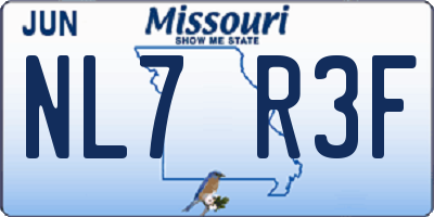 MO license plate NL7R3F