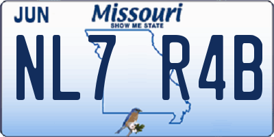 MO license plate NL7R4B