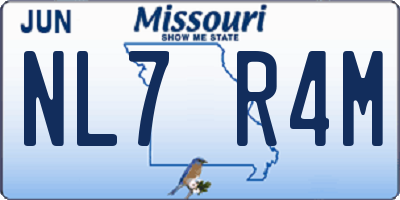 MO license plate NL7R4M