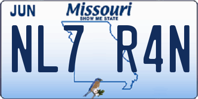 MO license plate NL7R4N