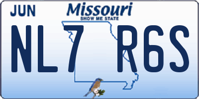 MO license plate NL7R6S