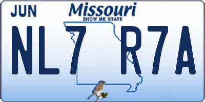 MO license plate NL7R7A