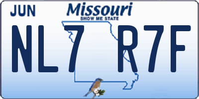 MO license plate NL7R7F