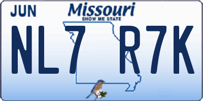 MO license plate NL7R7K