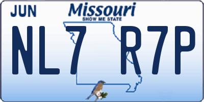 MO license plate NL7R7P