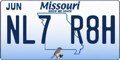 MO license plate NL7R8H