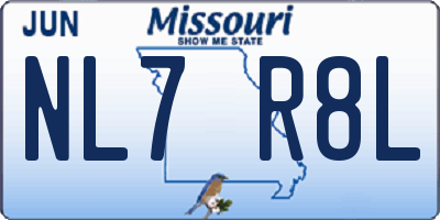 MO license plate NL7R8L