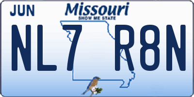 MO license plate NL7R8N
