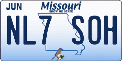 MO license plate NL7S0H