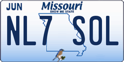 MO license plate NL7S0L