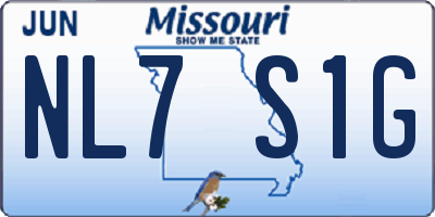 MO license plate NL7S1G