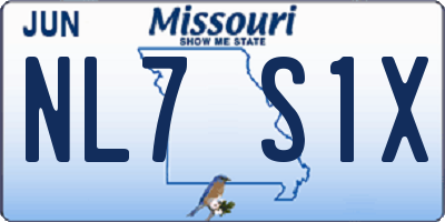 MO license plate NL7S1X