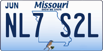 MO license plate NL7S2L