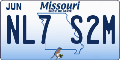 MO license plate NL7S2M