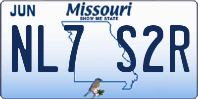 MO license plate NL7S2R
